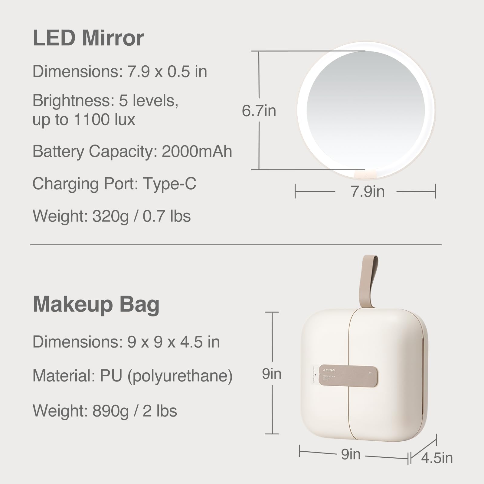 AMIRO M2: poignée pratique et design compact pour l'emporter partout