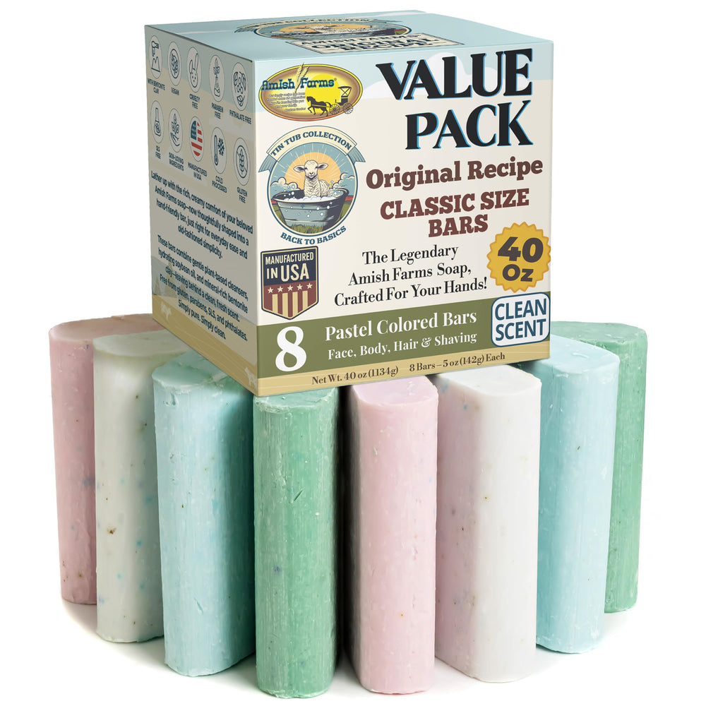 Savon Amish Farms – barre de 5 oz offrant confort et nettoyage doux.