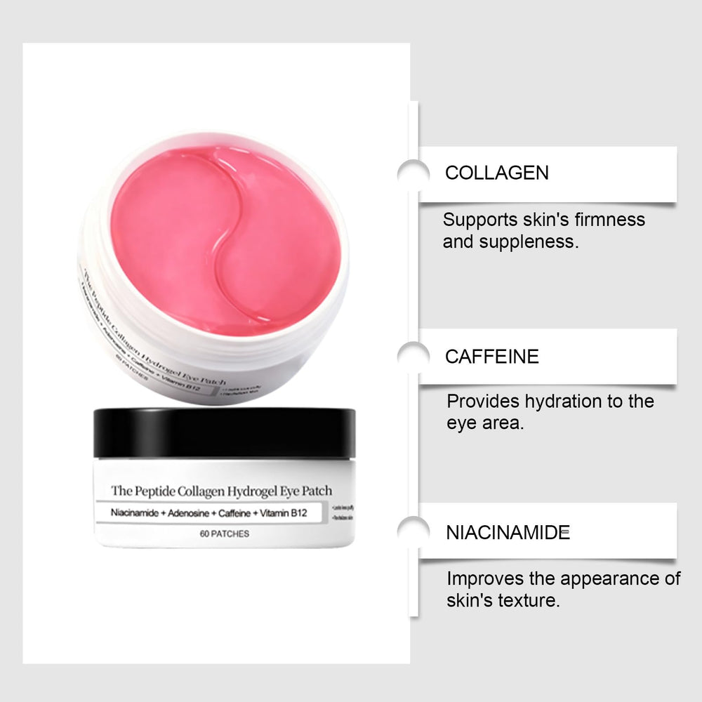 Boîte Amliya 60 patchs yeux hydrogel, rangement pratique et utilisation rapide.