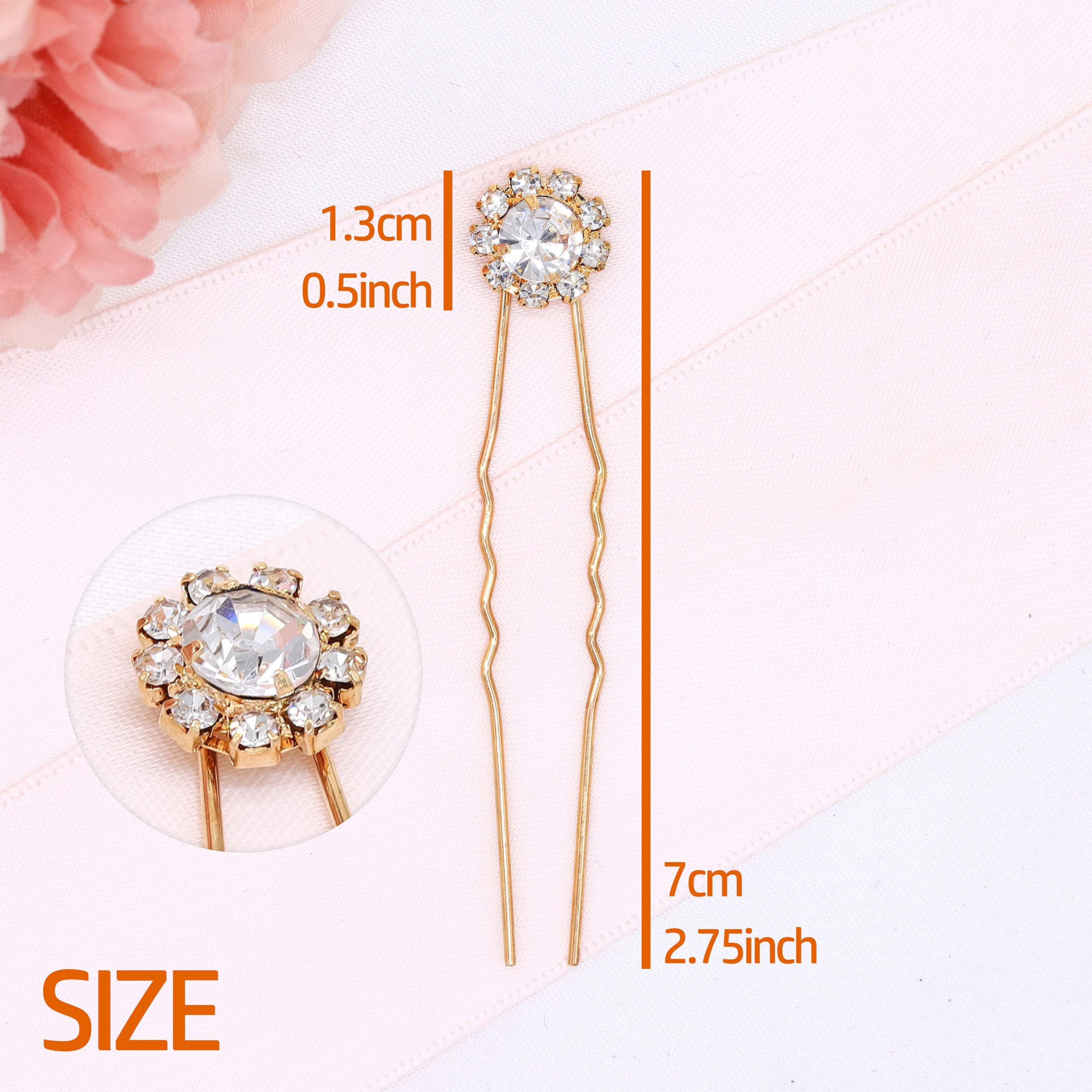 Accessoire Ammei Headpiece pour mariée et demoiselles d'honneur, cristal doré scintillant