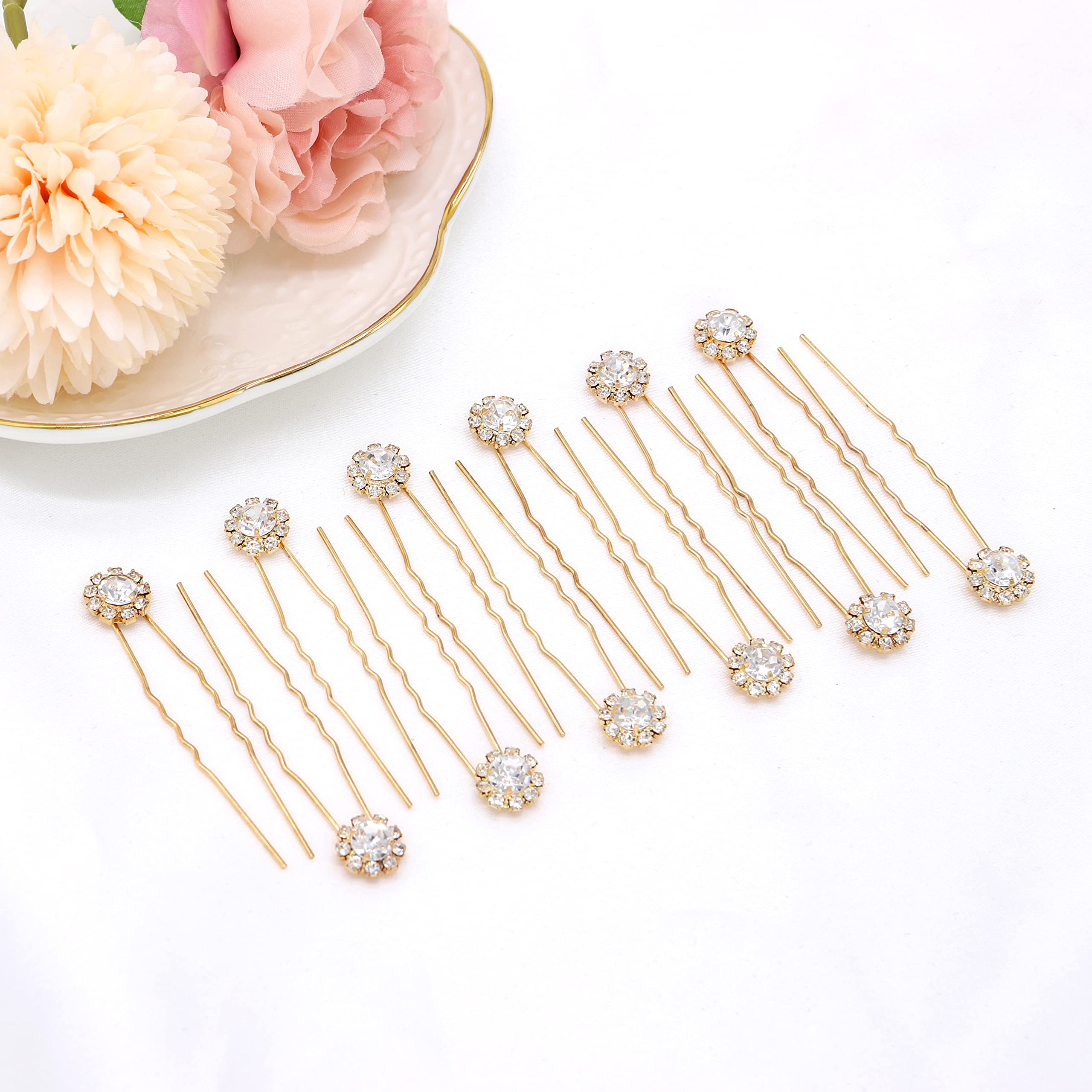 Ensemble Ammei Headpiece de 12 épingles, cristaux réfractifs pour demoiselles d'honneur