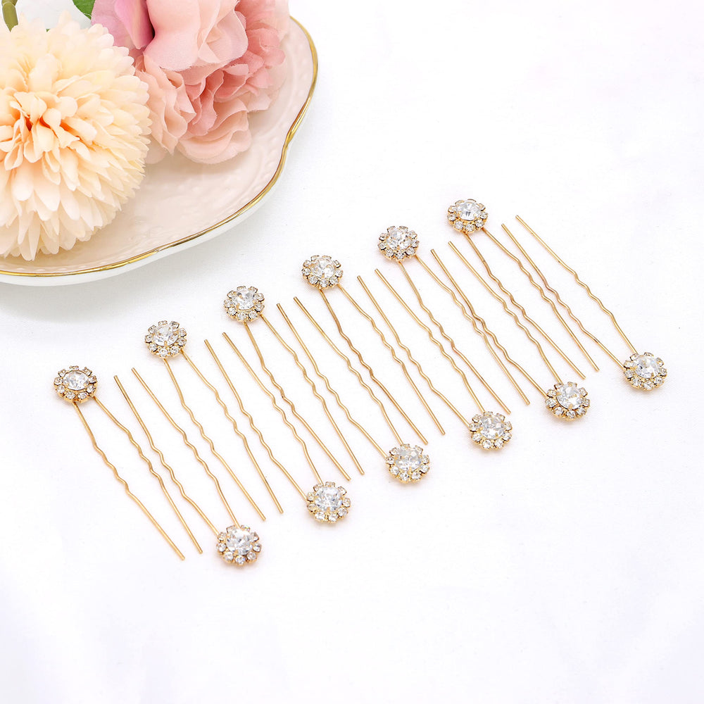Ensemble Ammei Headpiece de 12 épingles, cristaux réfractifs pour demoiselles d'honneur
