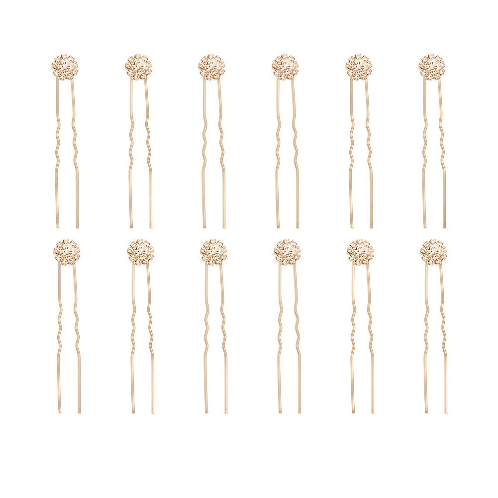 Épingle Ammei Headpiece en cristal doré pour mariée, éclat durable et élégant