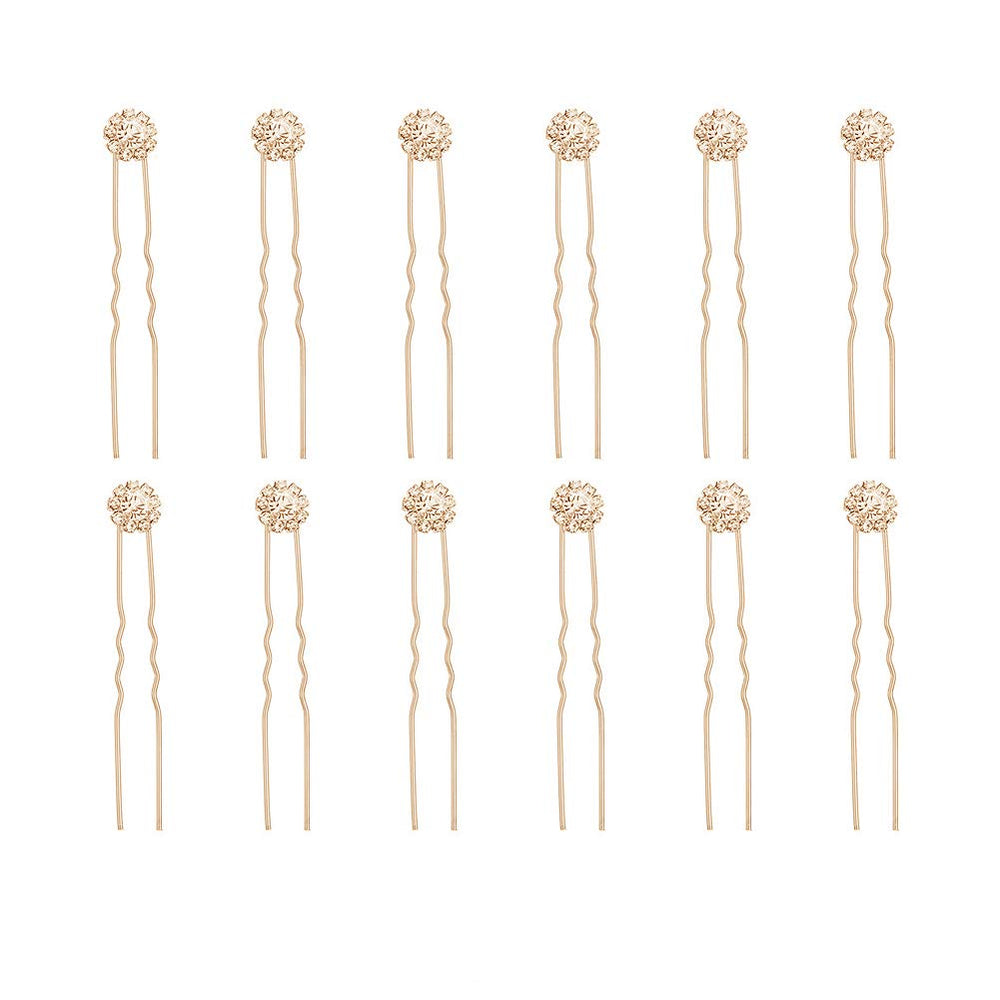 Épingle Ammei Headpiece en cristal doré pour mariée, éclat durable et élégant
