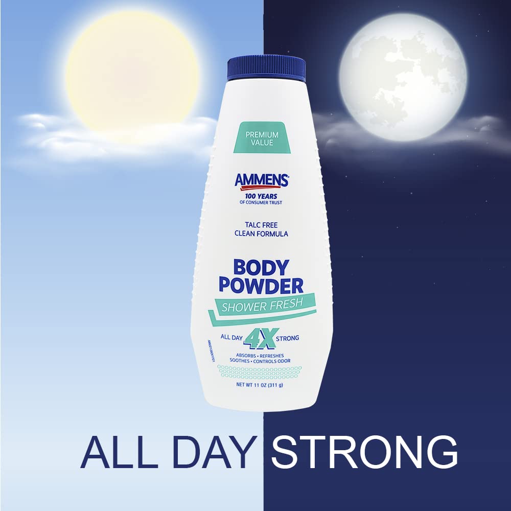 Ammens Poudre Shower Fresh – emballage pratique prêt à l’emploi.