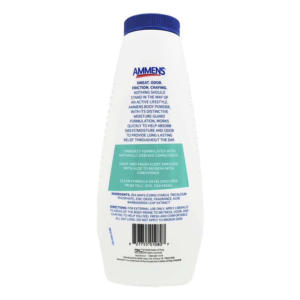 Ammens Poudre Shower Fresh – texture légère pour rafraîchir la peau après la douche.