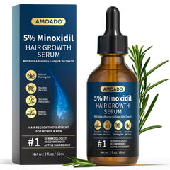 AMOADO Minoxidil 5% flacon, prêt à l’emploi pour stimuler potentiellement la croissance capillaire.