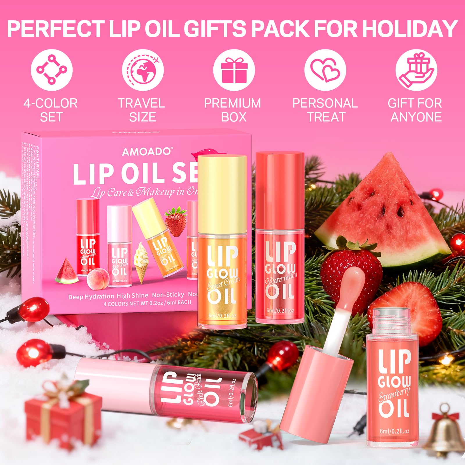 AMOADO Lip Oil – parfum fruité pour une expérience sensorielle agréable.