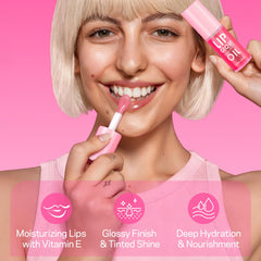 AMOADO Lip Oil – teinte fraise pour une touche fruitée lumineuse.