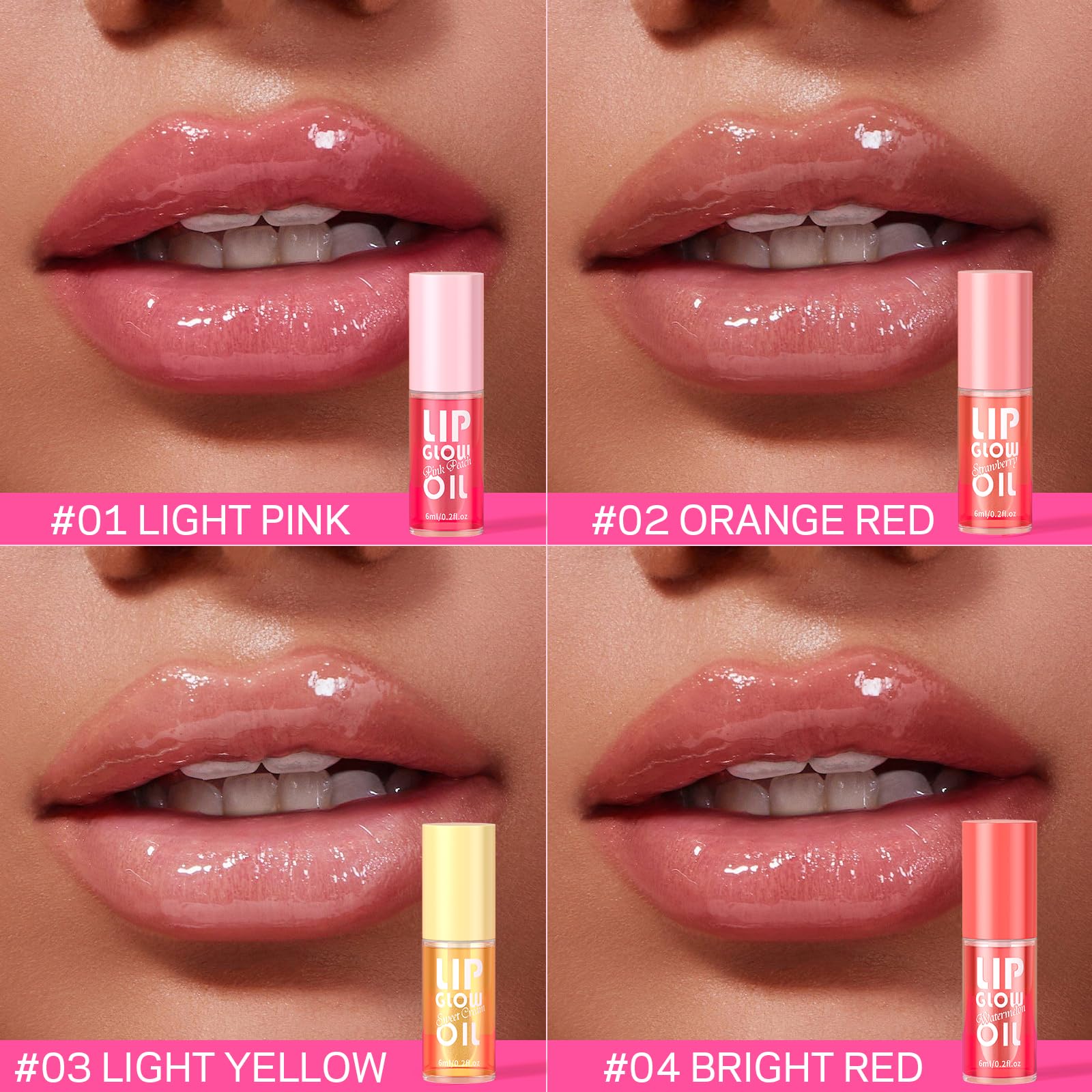 AMOADO Lip Oil – teinte pastèque pour un fini brillant et frais.
