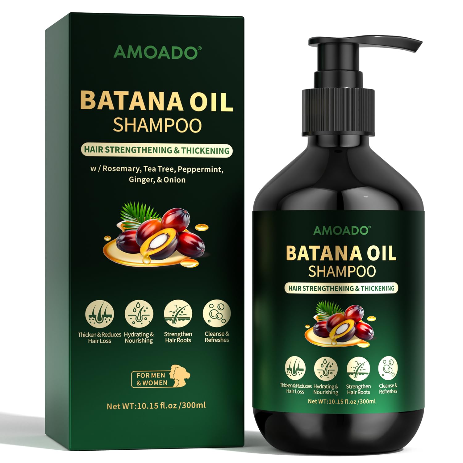 AMOADO Batana – bouteille pratique pour la routine capillaire quotidienne.