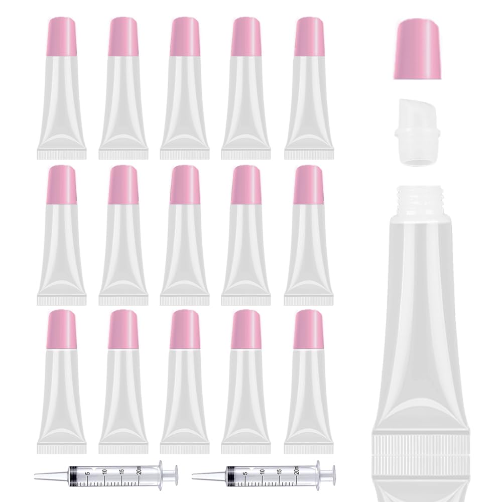 AMORIX tubes glosse à lèvres avec bouchon rose, prêt pour vos créations maison.