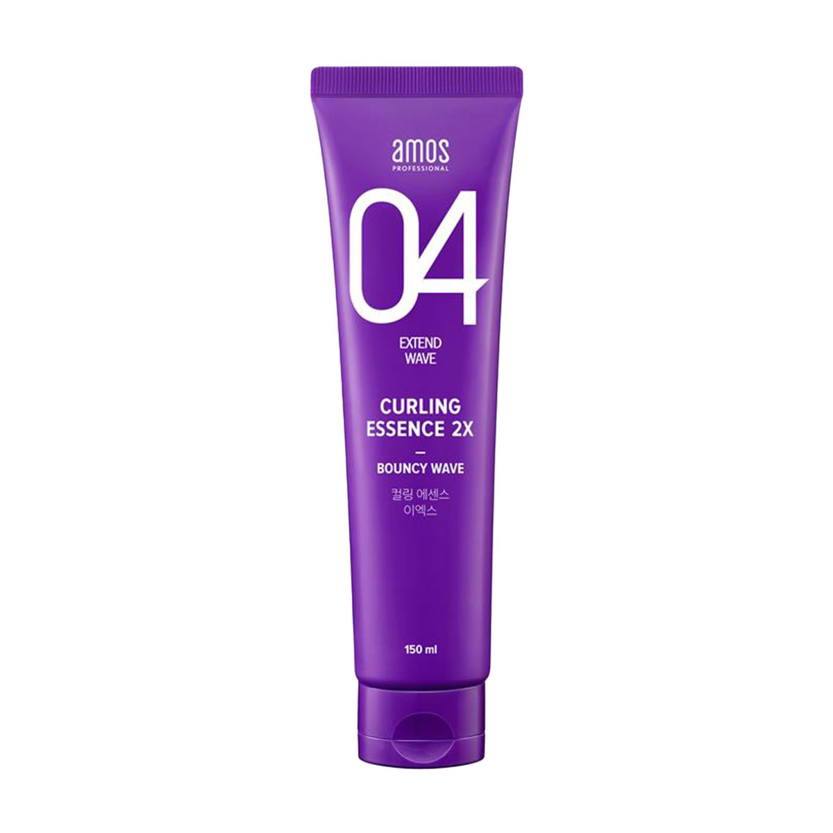 AMOS PROFESSIONAL Curl Defining Cream bottle shows hydrated curls and light hold.