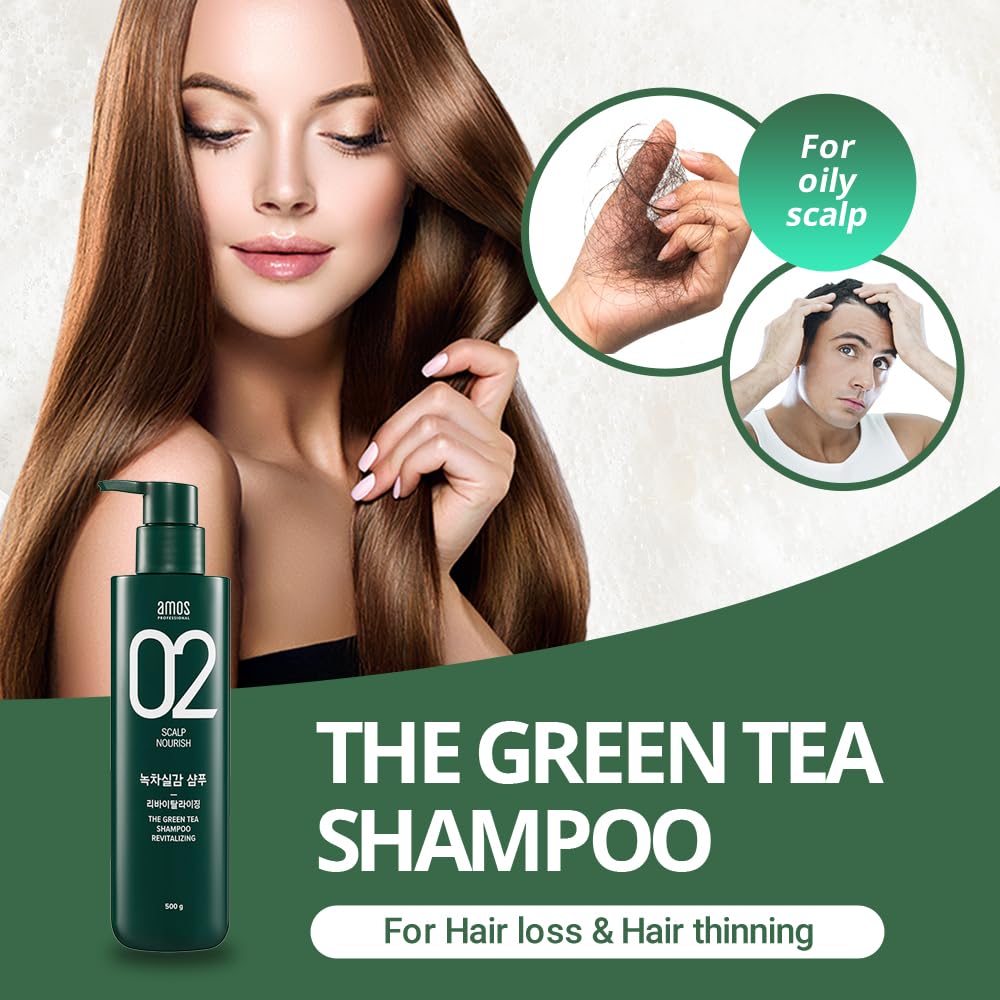 Shampoing AMOS PROFESSIONAL avec feuilles de menthe pour fraîcheur durable