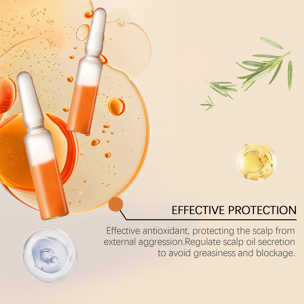 Ampoules Croissance Cheveux Curcuma: extrait naturel soutient la vitalité des cheveux.