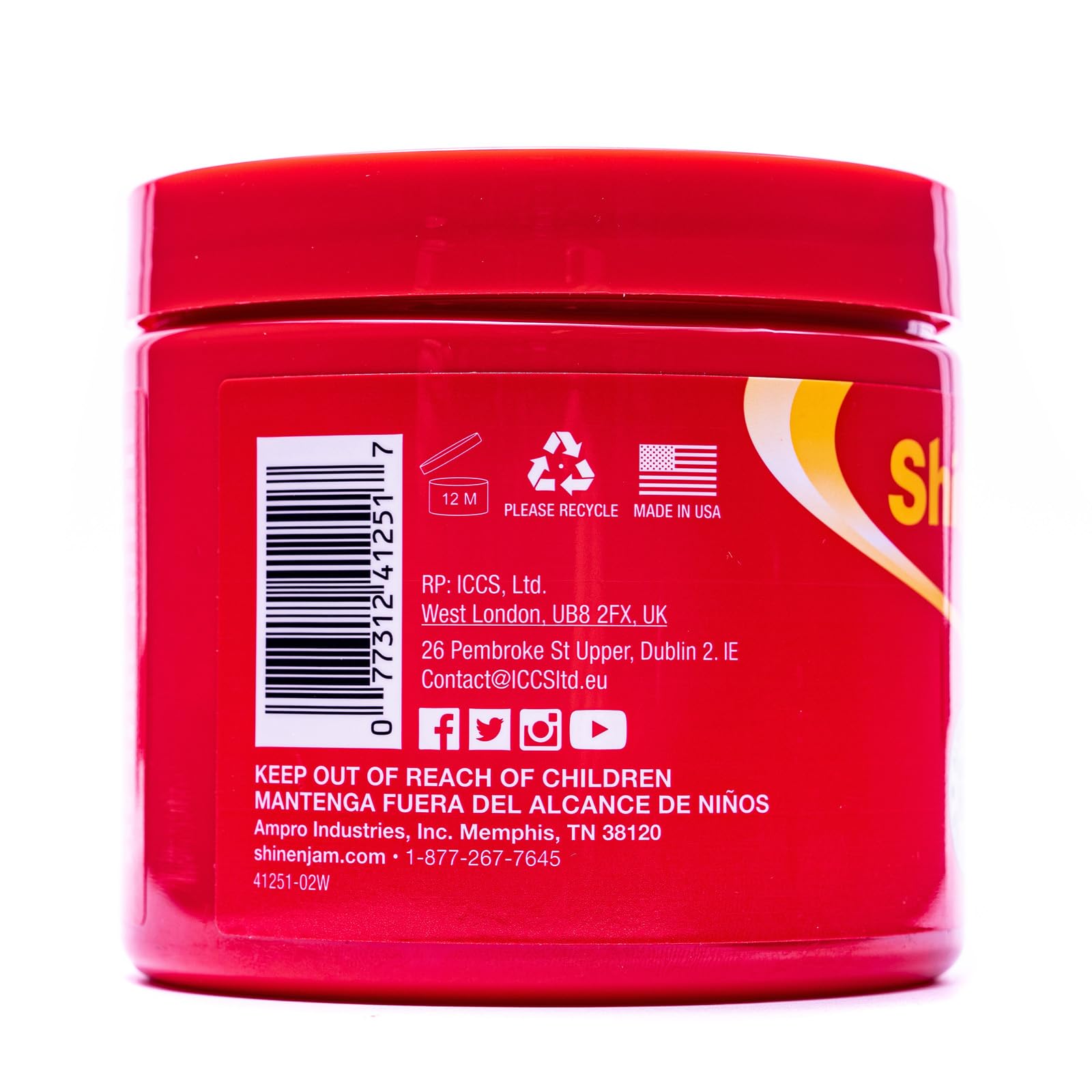 Emballage AmPro sans alcool et colorants visibles sur l’étiquette