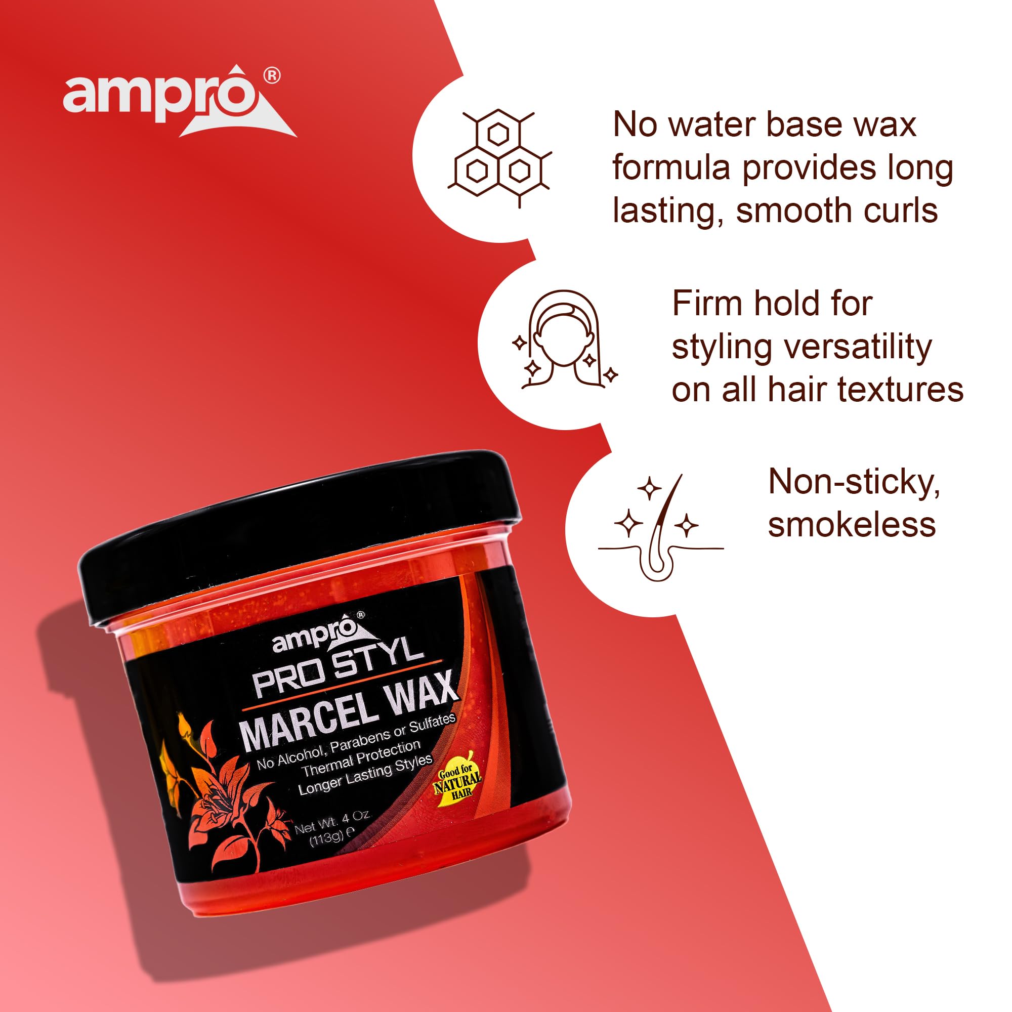 AmPro Marcel Wax – tenue longue durée pour un look poli toute la journée.