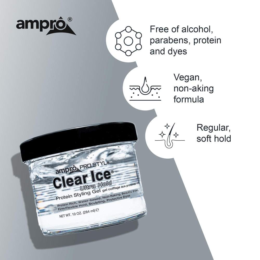 AmPro Pro Styl Clear Ice — convient à tous les types de cheveux et textures.