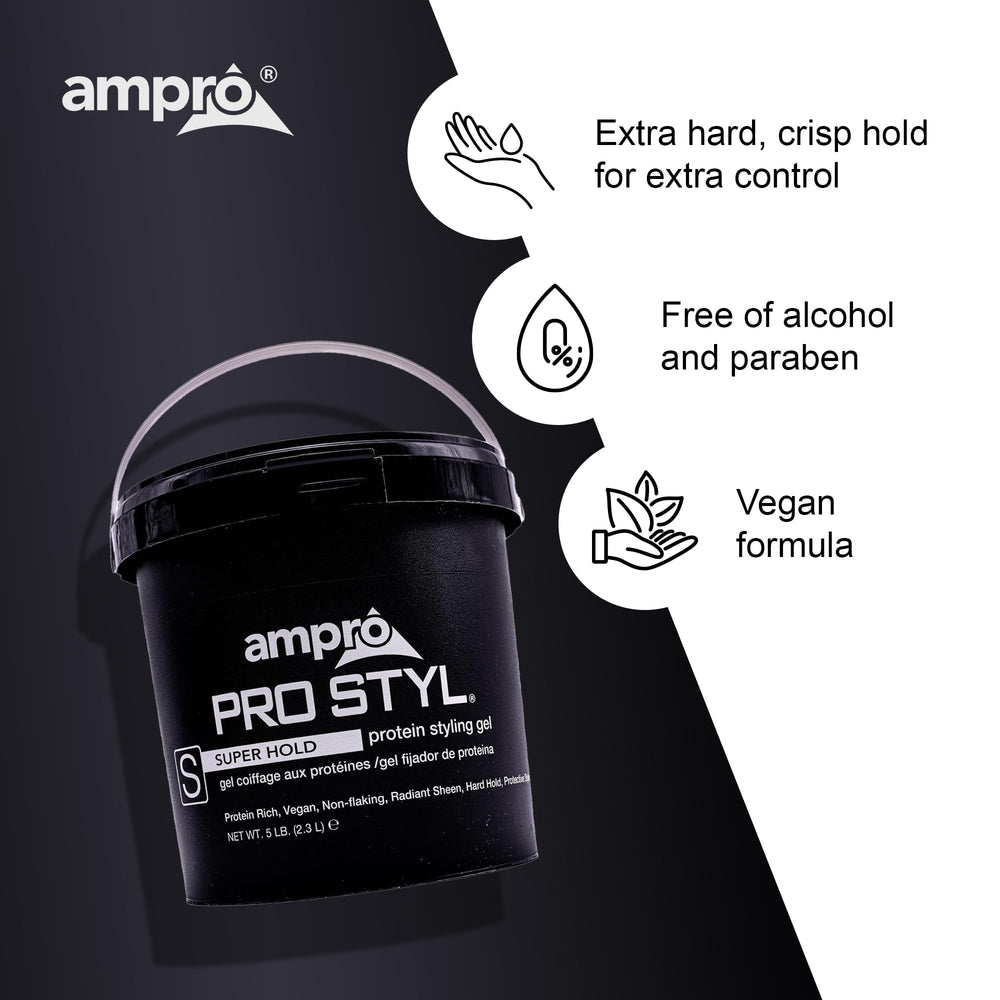 AmPro Pro Styl Gel, soins capillaires multiculturels pour diverses textures.