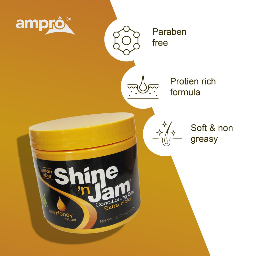 AmPro Shine 'n Jam – finition lisse et brillance sans gras.