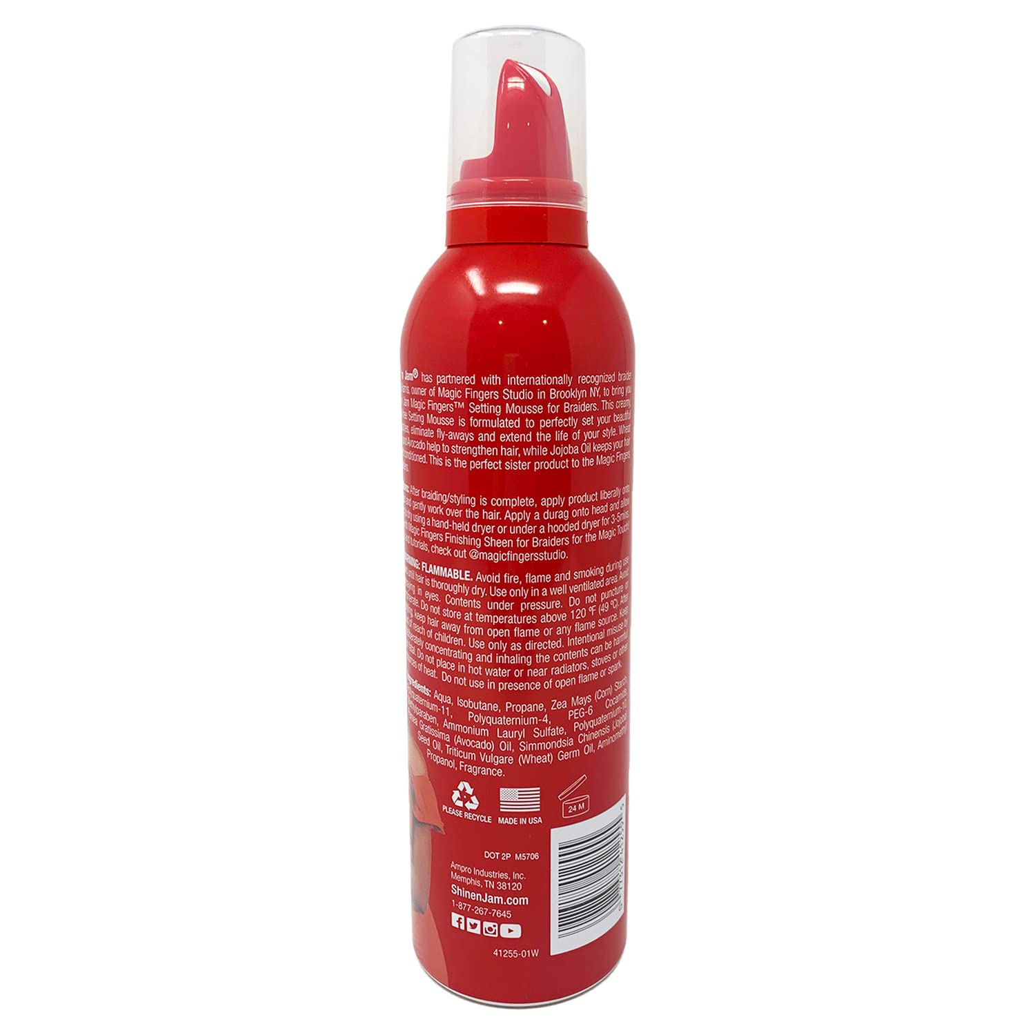 AmPro Shine-N-Jam Mousse: soin des cheveux et tenue sur les tresses.