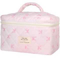 AMULOKRU sac maquillage matelassé grand, idéal pour rangement pinceaux et palettes en voyage.