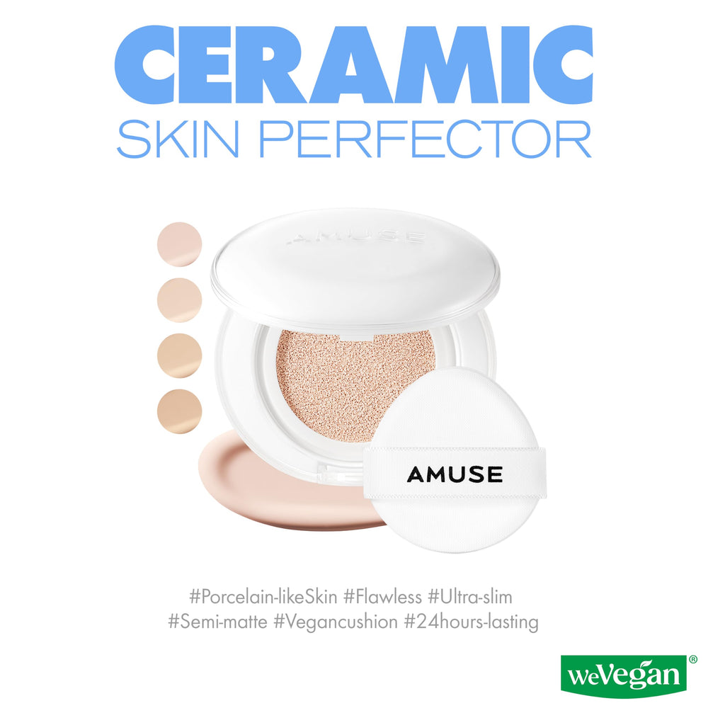 Amuse SEOUL Ceramic Skin Perfector – texture semi-matte, allure légère.