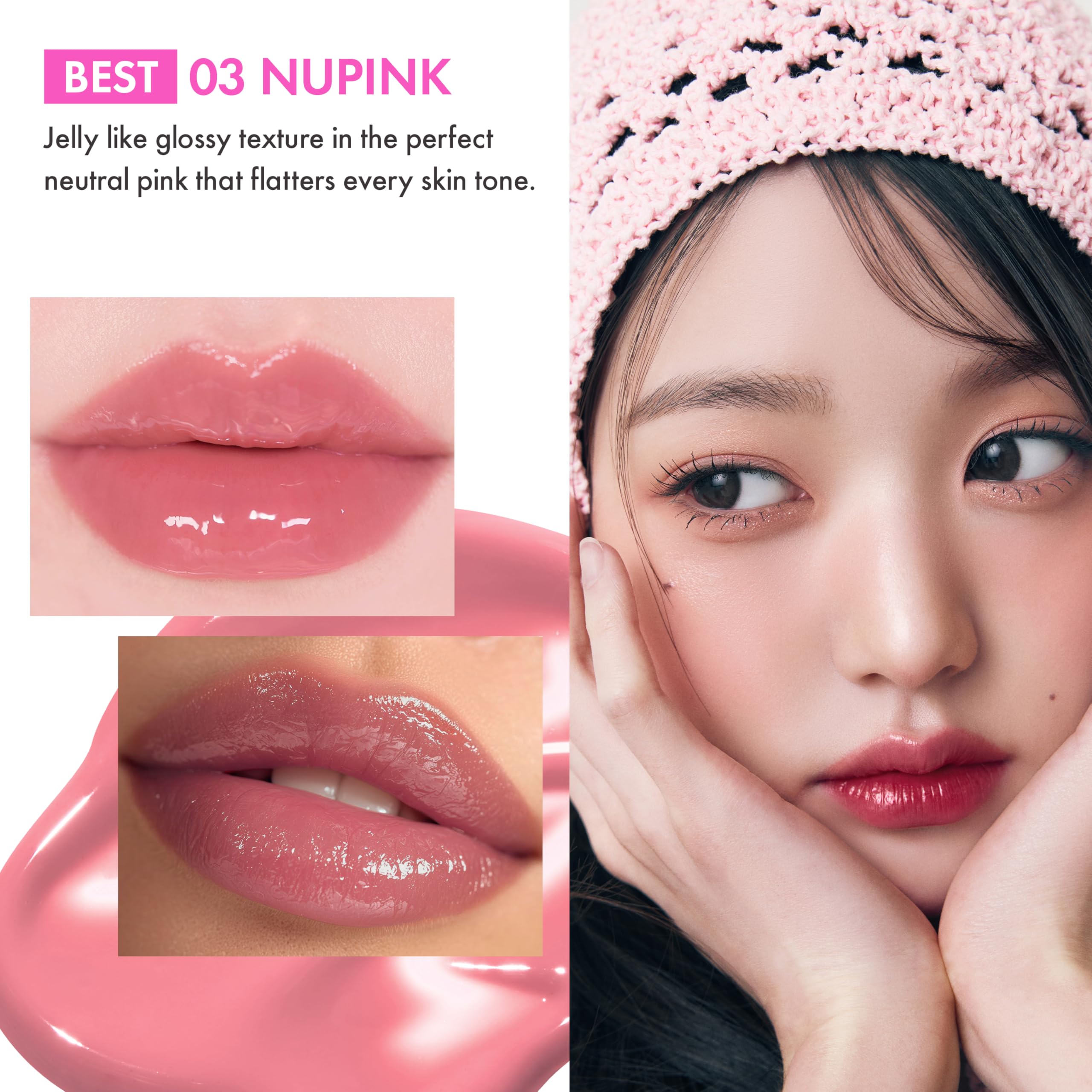Formule végan certifiée Amuse Seoul Jel-Fit Tint pour lèvres sensibles