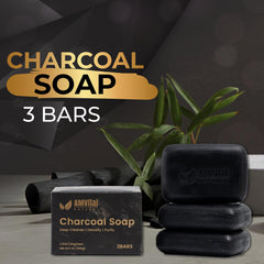 AMVital Savon Charbon à base de plantes, utilisation quotidienne pour tous types de peau