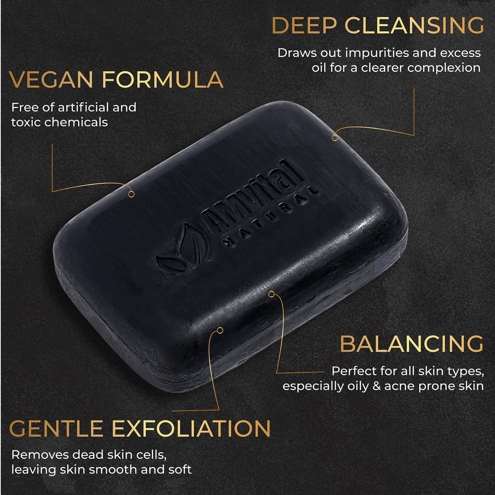AMVital Savon Charbon mousse cremeuse avec parfum léger pour une sensation rafraîchissante