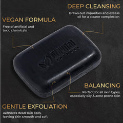 AMVital Savon Charbon mousse cremeuse avec parfum léger pour une sensation rafraîchissante