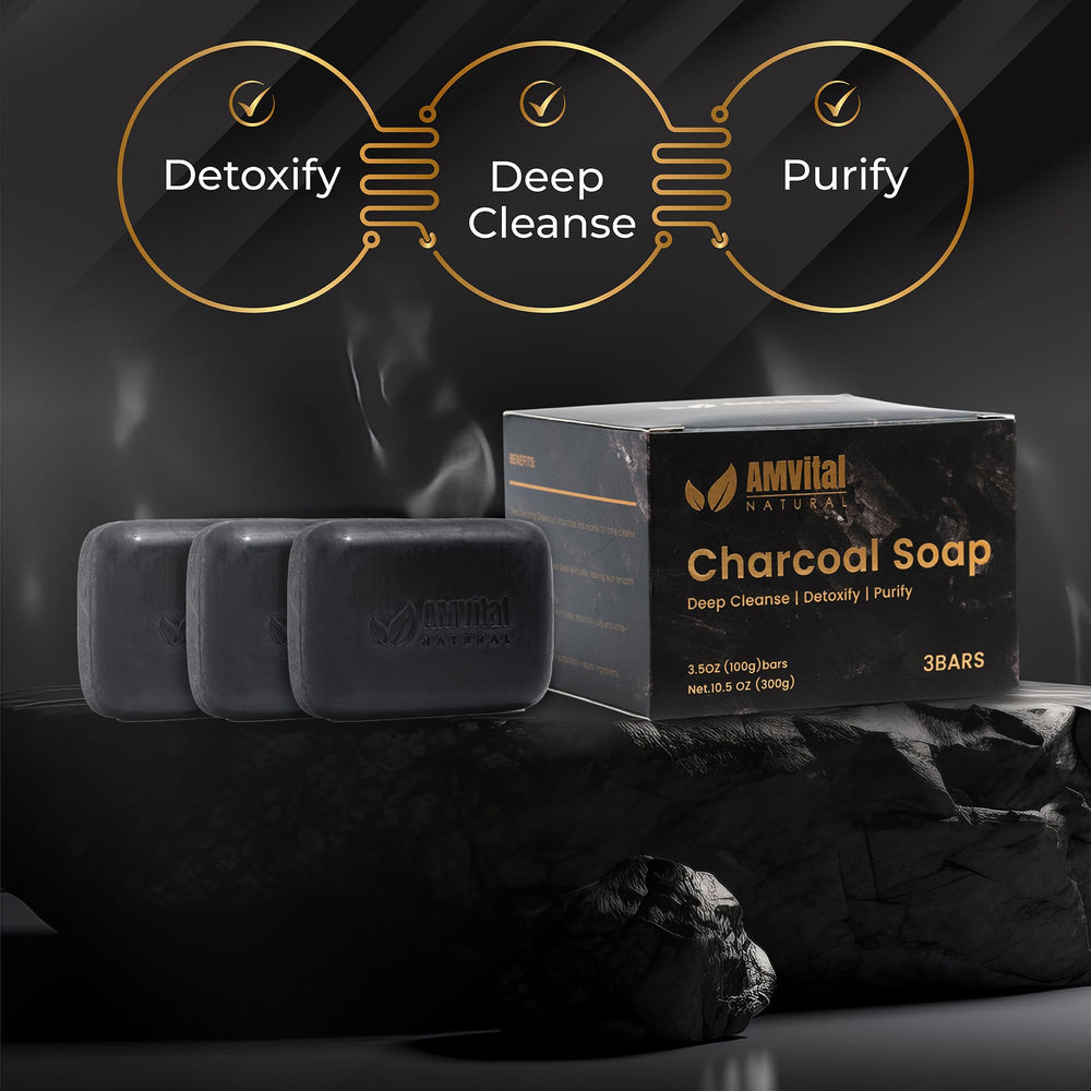 AMVital Savon Charbon parfum léger qui éveille les sens lors de la routine