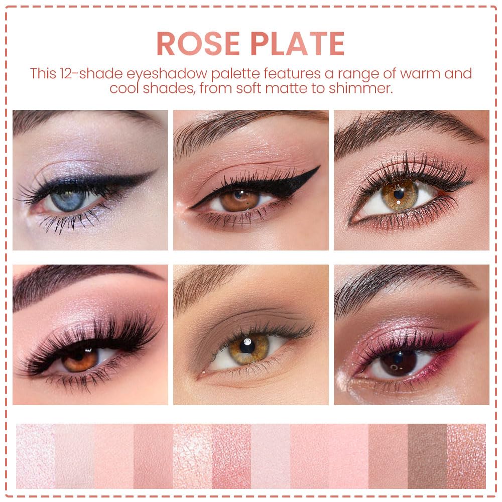 AMY'S DIARY palette d'ombres vue rapprochée, teintes chaudes roses et violettes idéales pour looks quotidiens.