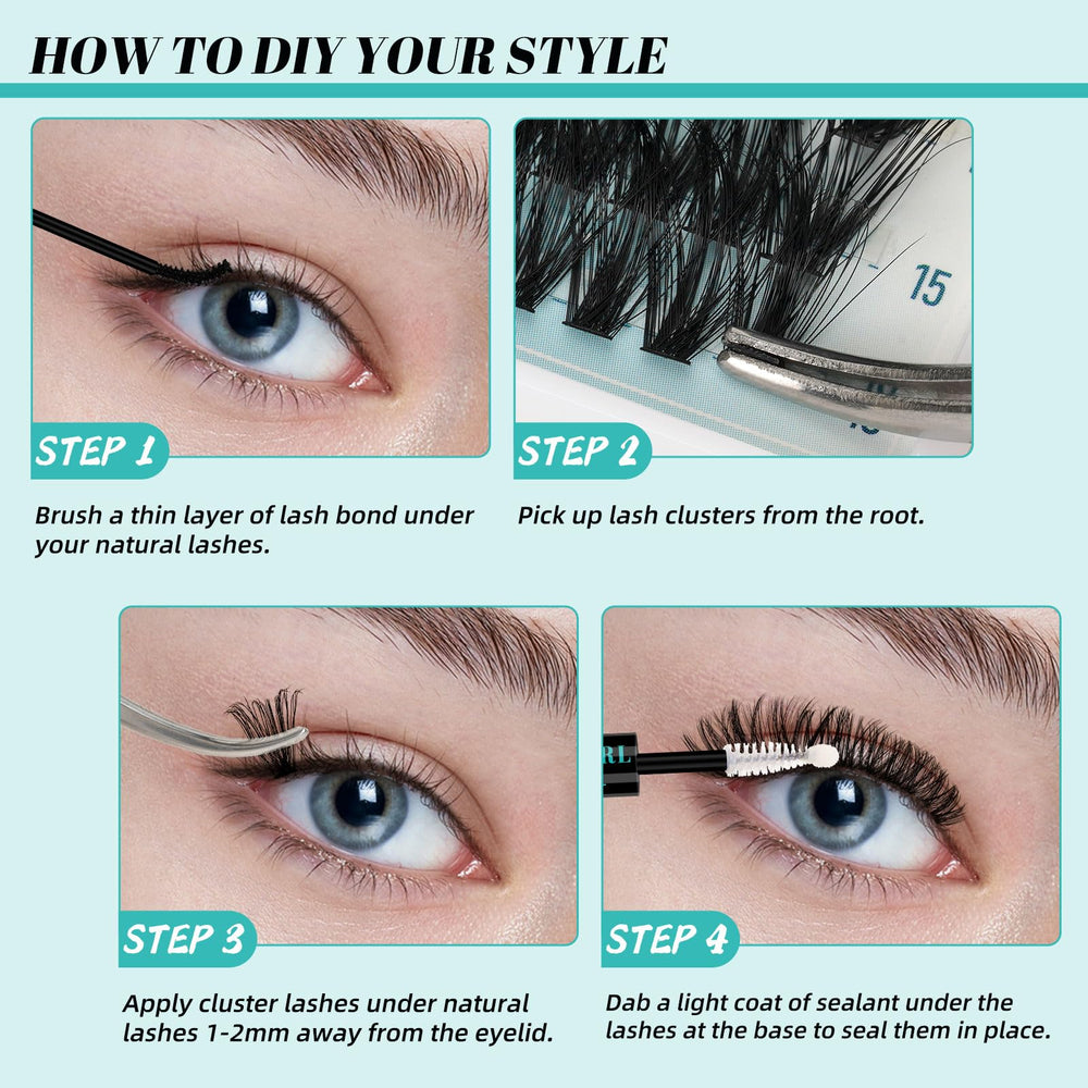 AMZGIRL DIY lash clusters application process