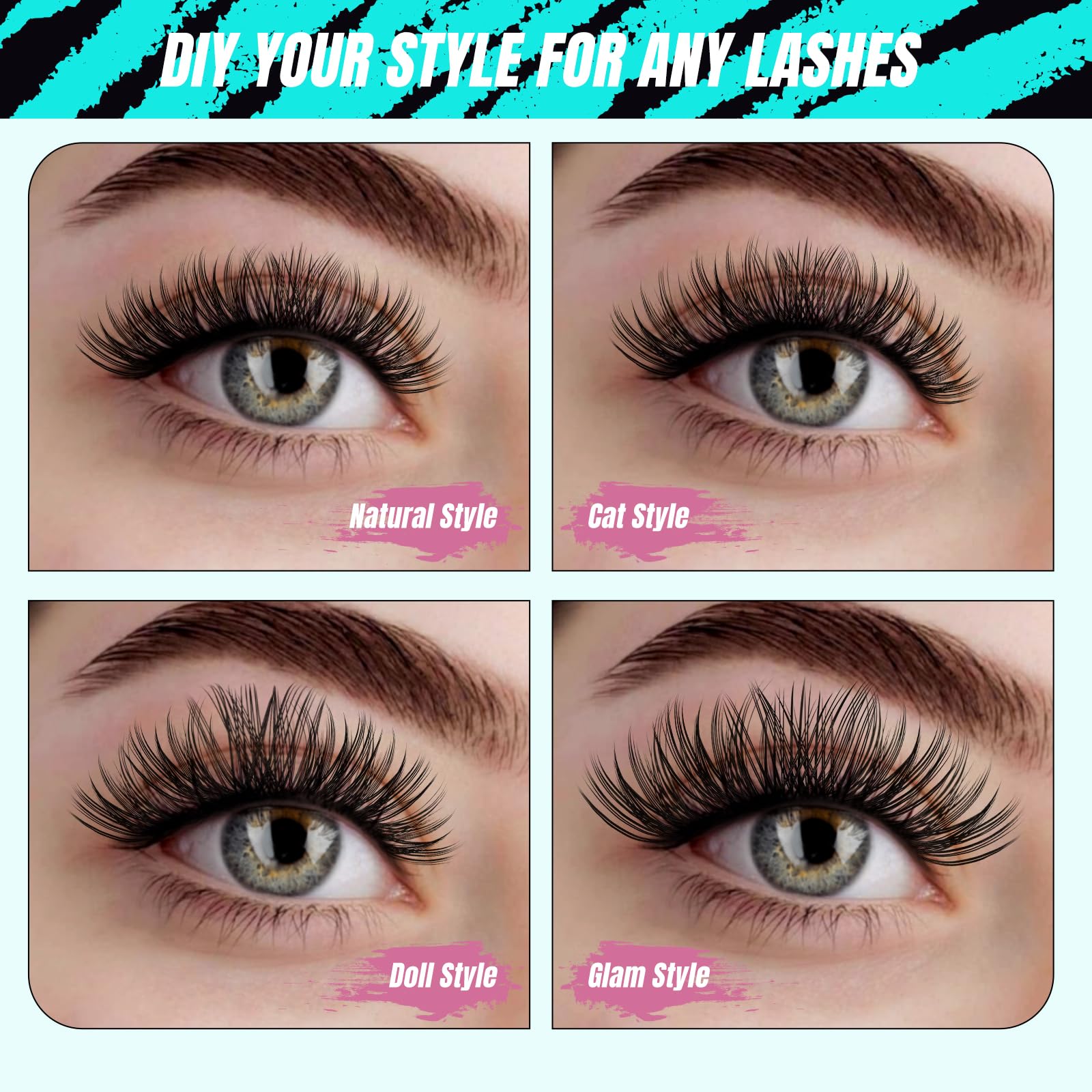AMZGIRL LASH diy lash extensions setup ready for practice