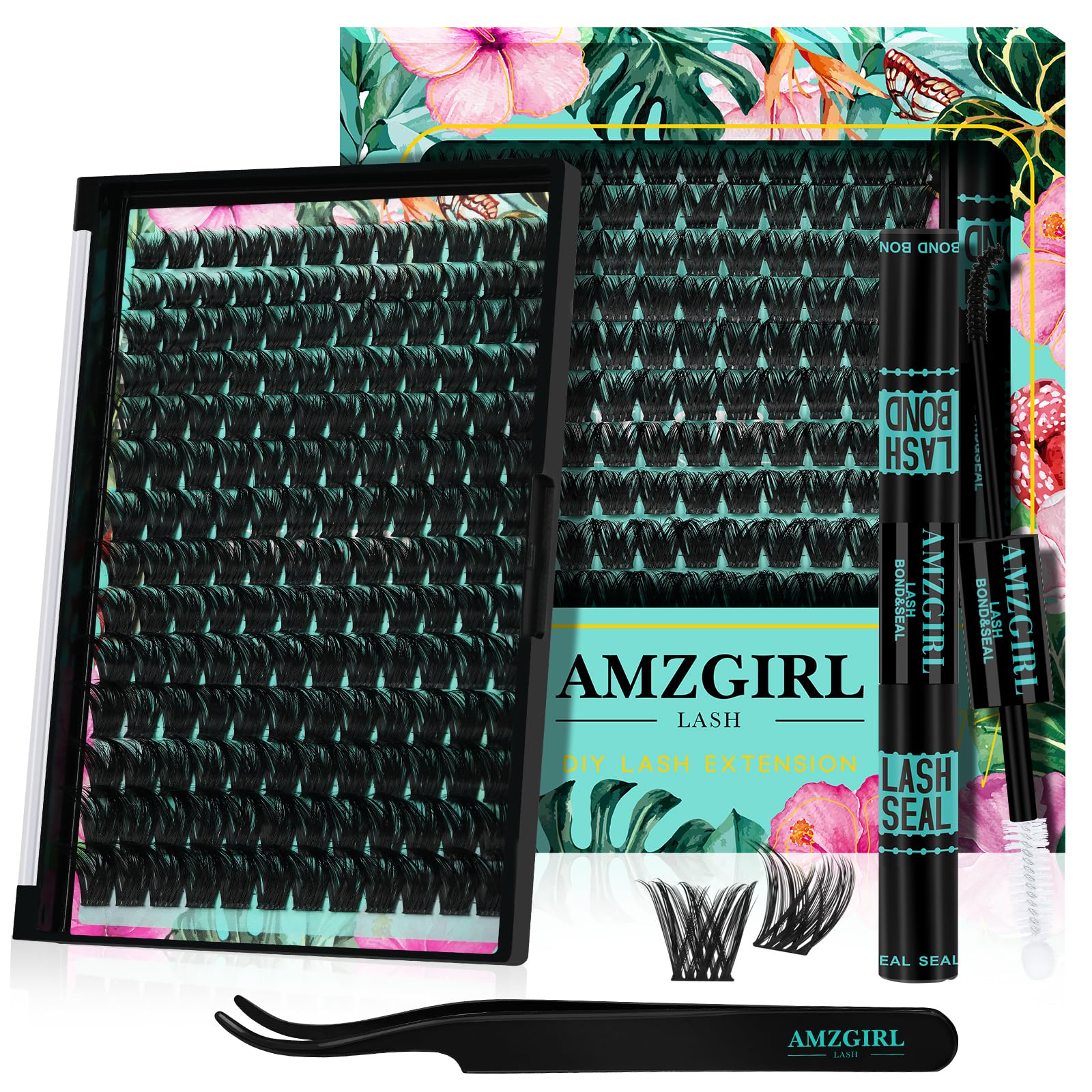 AMZGIRL LASH clusters cils 168pcs, kit pratique pour un regard naturel.