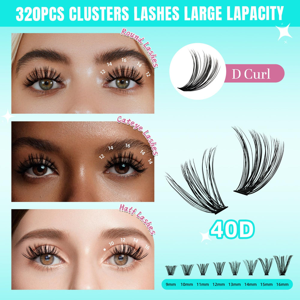 AMZGIRL LASH Lash Clusters, application facile à domicile.