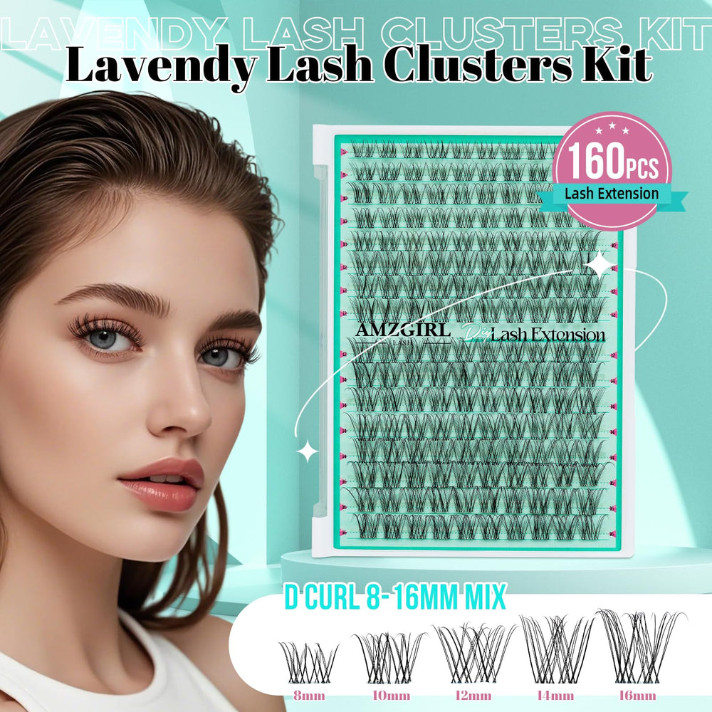 AMZGIRL LASH clusters cils D curl 8-16 mm pour un regard dégagé