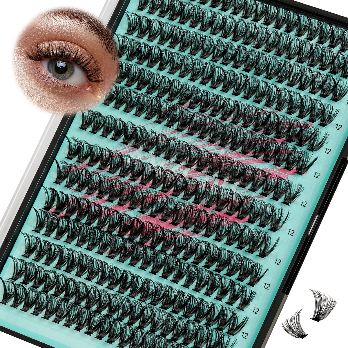 AMZGIRL LASH clusters de cils 40D 12mm pour un regard naturel et rapide à appliquer