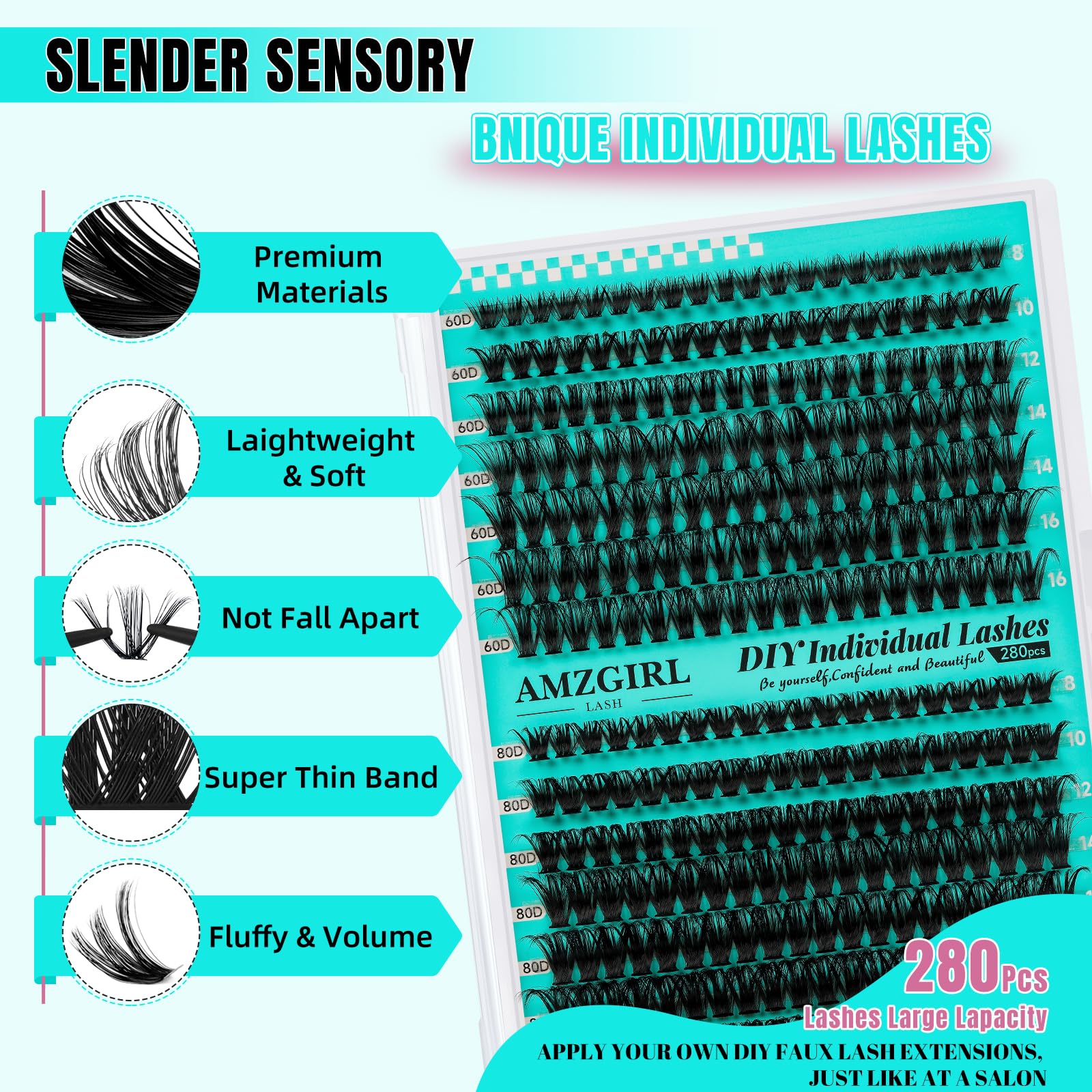 AMZGIRL LASH Lash Clusters: douces et légères pour un port quotidien sans lourdeur