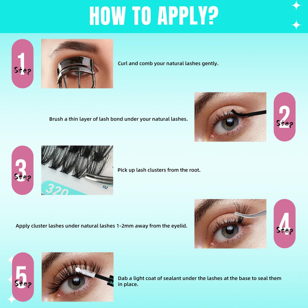 AMZGIRL LASH Lash Clusters, économie temps et argent à domicile.