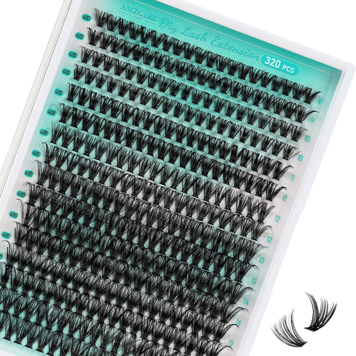 AMZGIRL LASH Lash Clusters, effet naturel 320 pièces, regard plus doux.