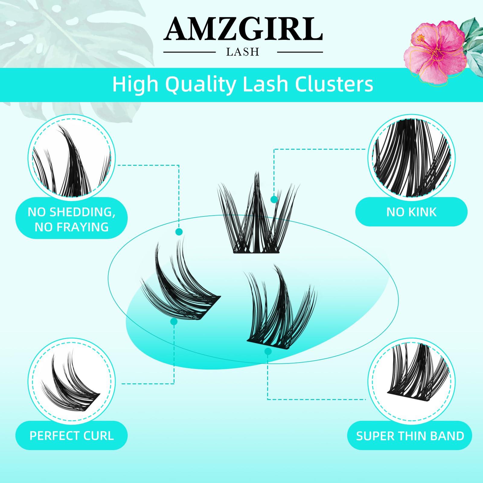 AMZGIRL LASH Clusters Manga ensemble d’extensions yeux: variété et compatibilité avec d’autres cils