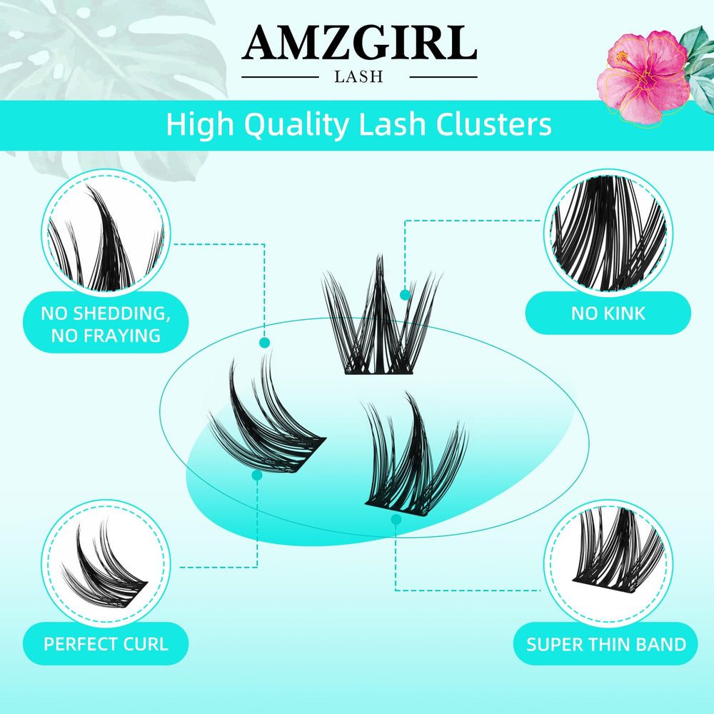 AMZGIRL LASH Clusters Manga ensemble d’extensions yeux: variété et compatibilité avec d’autres cils