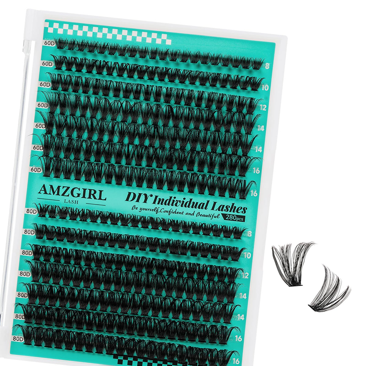AMZGIRL LASH Lash Clusters: plateau 280 pièces pour extensions faciles et naturelles