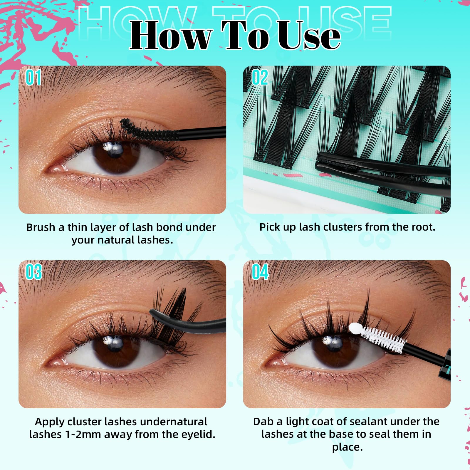 AMZGIRL LASH Clusters réutilisables, entretien simple pour durer plusieurs mois.