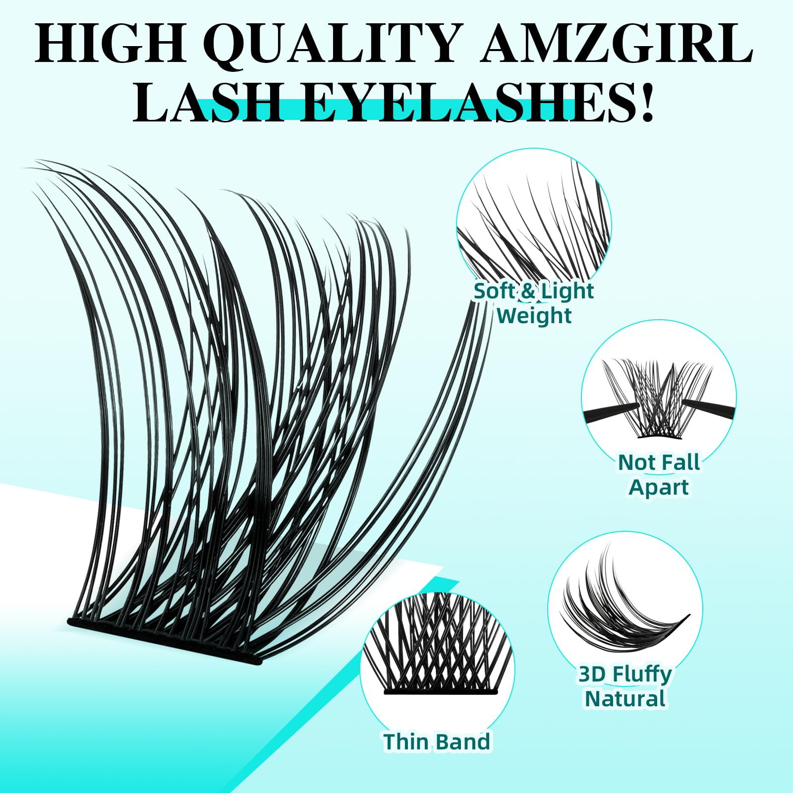 AMZGIRL LASH: trames ultra-fines 3 mm, portables et confortables.