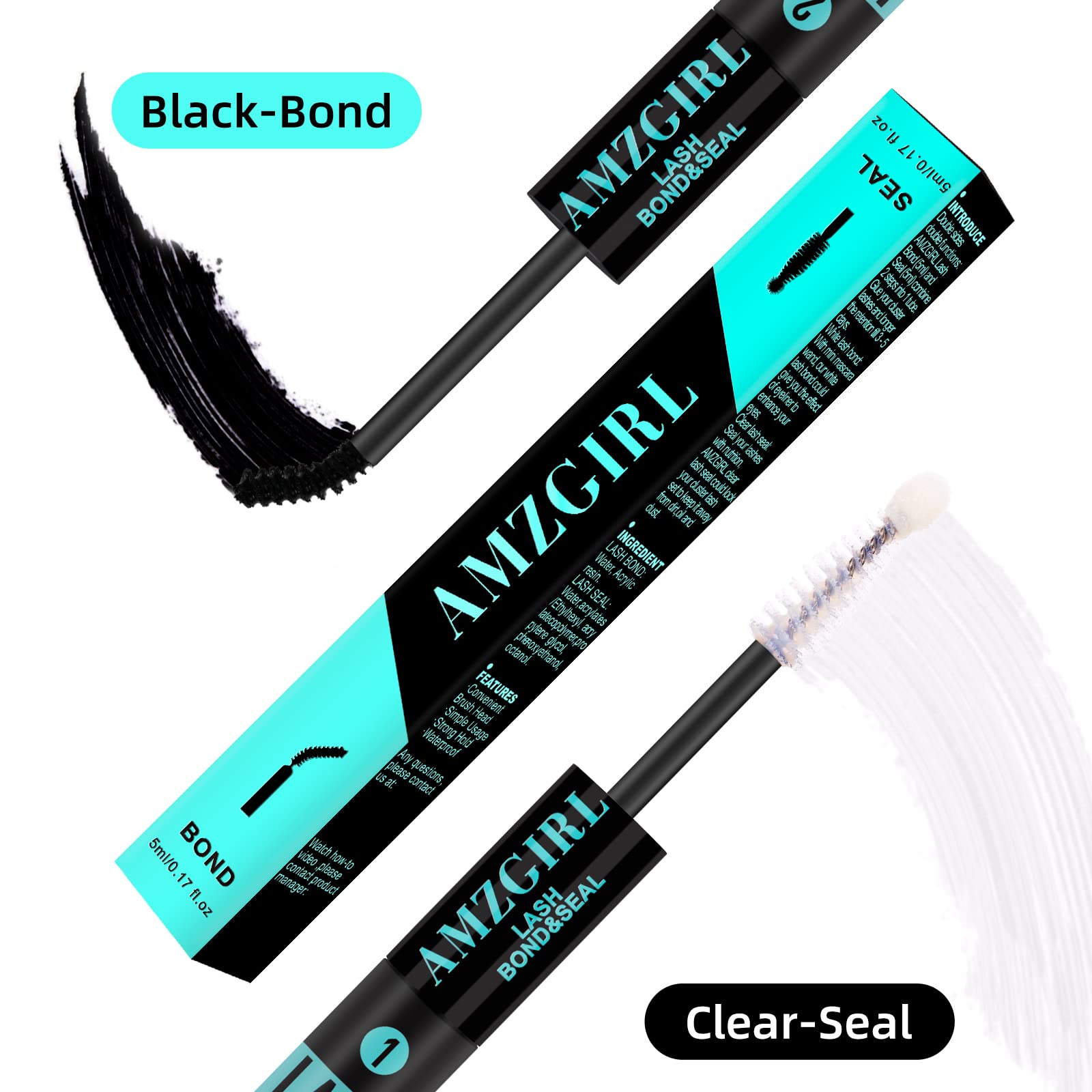 AMZGIRL LASH colle cils noir 10ml, application précise