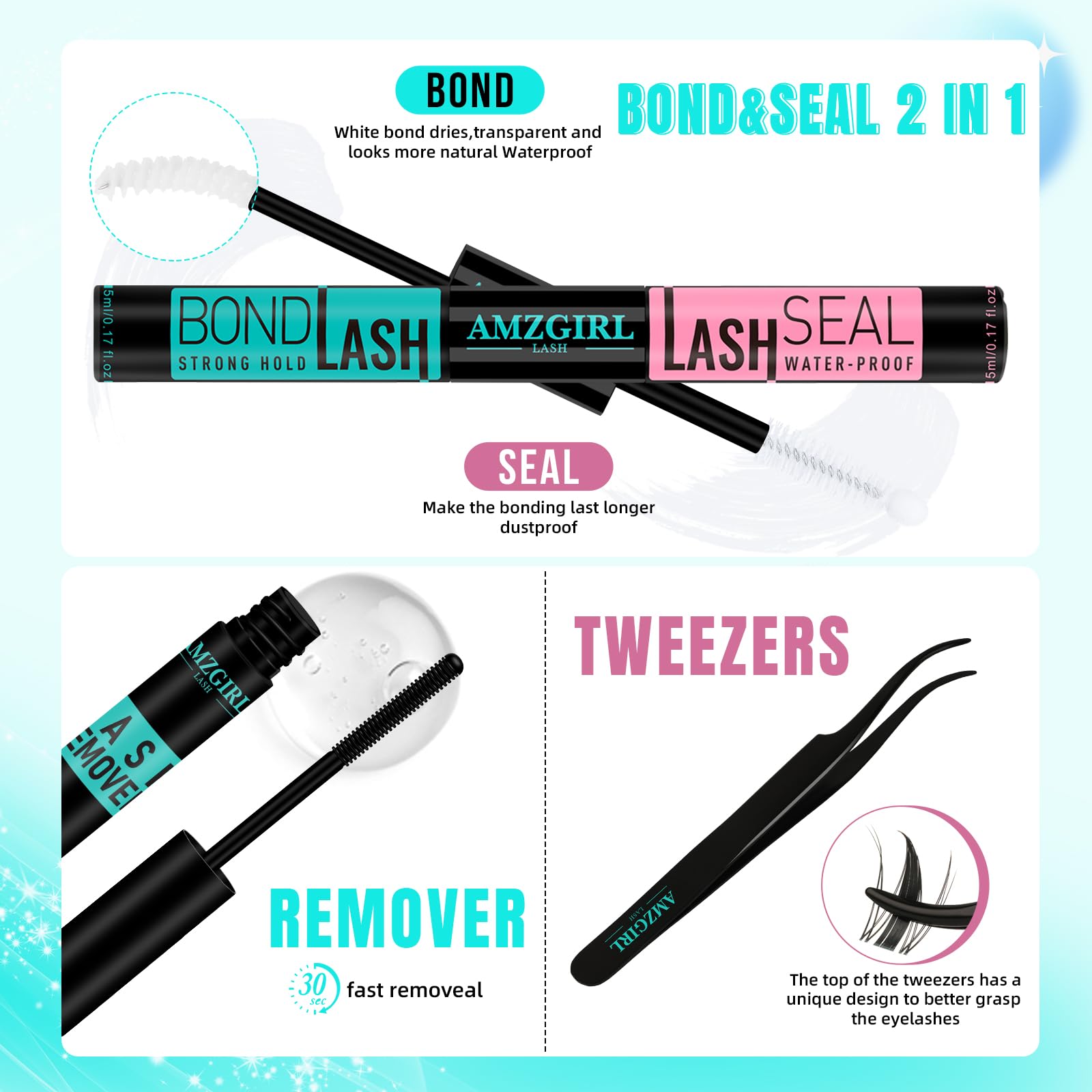 AMZGIRL LASH dissolvant glue pour retirer facilement les cils.