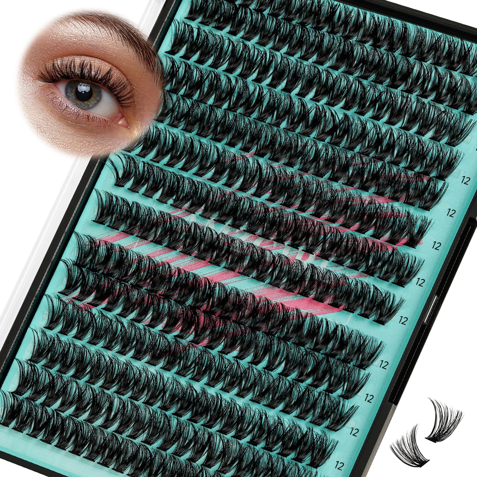 AMZGIRL LASH cils en grappes look aérien, 280 pièces pour un rendu naturel.